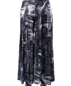 PARADISE ABSTRACT WIDE LEG PANT -akira shop paradise abstract wide leg pant silver multi 8 8