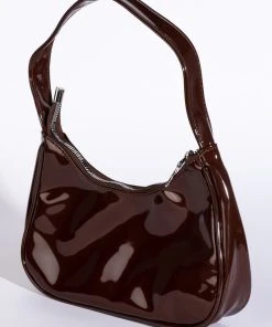 PATENT AF CHOCOLATE HANDBAG -akira shop patent af chocolate handbag chocolate 3 3