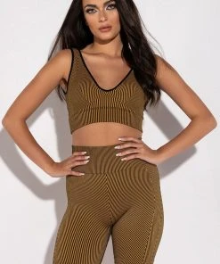 PAXTON GREEN LIGHT V NECK BRALETTE -akira shop paxton green light v neck bralette brown multi 2 2