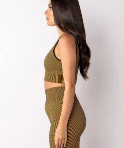 PAXTON GREEN LIGHT V NECK BRALETTE -akira shop paxton green light v neck bralette brown multi 5 5