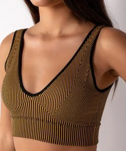 PAXTON GREEN LIGHT V NECK BRALETTE -akira shop paxton green light v neck bralette brown multi 7 7