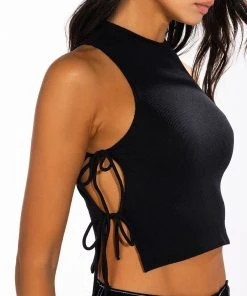 PAXTON RAY MOCK NECK TOP -akira shop paxton ray mock neck top black 6 6