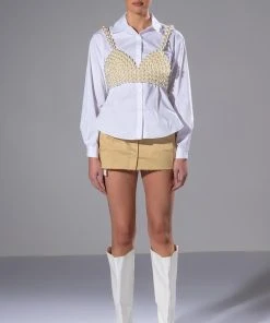 PEARLS OF WISDOM CROP BRALETTE -akira shop pearls of wisdom crop bralette white 2 2