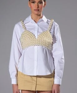 PEARLS OF WISDOM CROP BRALETTE -akira shop pearls of wisdom crop bralette white 3 3