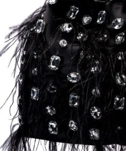 PHILIPPA EMBELISHED SATIN BAG IN BLACK -akira shop philippa embelished satin bag in black black 4 4