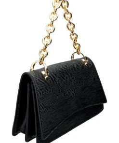 PHOENIX BLACK PURSE WITH GOLD CHAIN -akira shop phoenix black purse with silver chain black 5 5