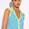 PLAY IT AGAIN CROPPED COLLARED TOP 1 PLAY IT AGAIN CROPPED COLLARED TOP -akira shop play it again cropped collared top green multi 1 1 c1