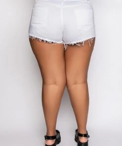 PLUS BELLA VITA DISTRESSED DENIM SHORT -akira shop plus bella vita distressed denim short white denim 6 6