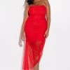 PLUS LOVE ME MORE TUBE RUCHED MESH MIDI DRESS -akira shop plus love me more tube ruched mesh midi dress red 1 1