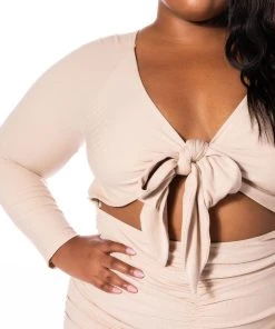 PLUS WHAT YOU WANT LONG SLEEVE MIDI DRESS -akira shop plus what you want long sleeve midi dress light brown 6 6