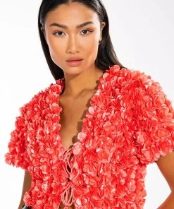 POISON PARADISE SHORT SLEEVE TIE FRONT TOP