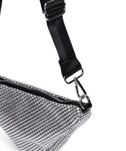 POP OUT RHINESTONE CROSSBODY BAG -akira shop pop out rhinestone crossbody bag black silver 5 5