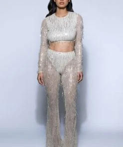 POPPING BOTTLES TONIGHT SEQUIN PANTS 14 POPPING BOTTLES TONIGHT SEQUIN PANTS -akira shop popping bottles tonight sequin pants champagne 8 8