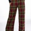 PREP SCHOOL COOL PLAID WIDE LEG TROUSER -akira shop prep school cool plaid wide leg trouser red multi 1 1