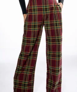 PREP SCHOOL COOL PLAID WIDE LEG TROUSER