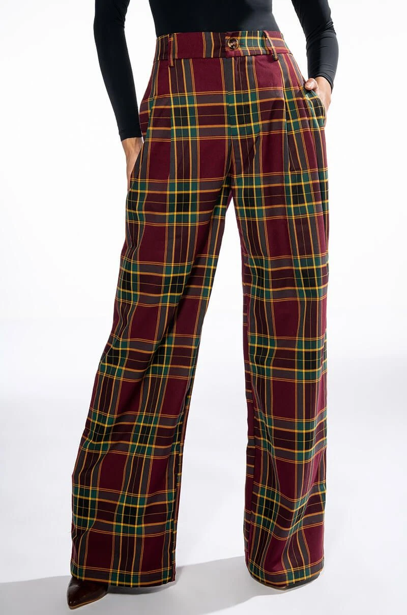 PREP SCHOOL COOL PLAID WIDE LEG TROUSER 3 PREP SCHOOL COOL PLAID WIDE LEG TROUSER