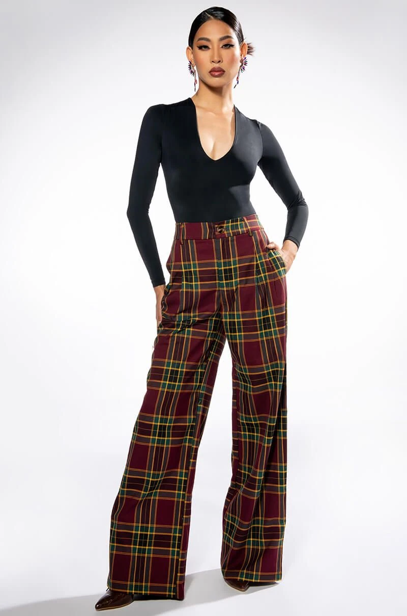 PREP SCHOOL COOL PLAID WIDE LEG TROUSER 4 PREP SCHOOL COOL PLAID WIDE LEG TROUSER - Image 2