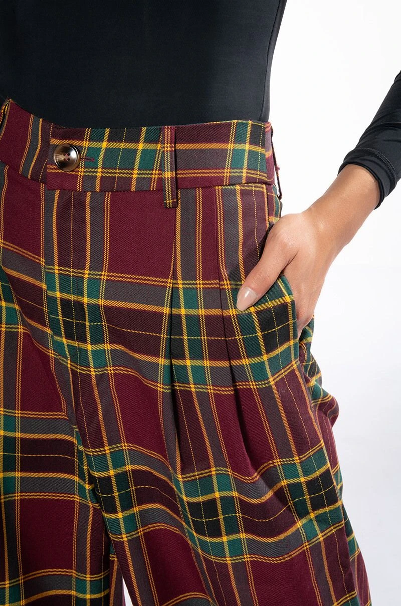 PREP SCHOOL COOL PLAID WIDE LEG TROUSER 8 PREP SCHOOL COOL PLAID WIDE LEG TROUSER - Image 6