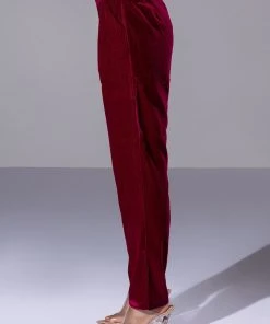 PRETTY IN VELVET TROUSER -akira shop pretty in velvet trouser fuchsia 4 4