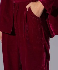 PRETTY IN VELVET TROUSER -akira shop pretty in velvet trouser fuchsia 6 6