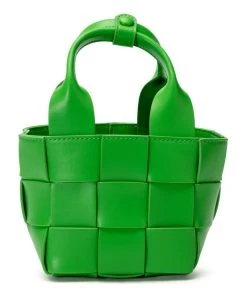 WINE NIGHT WOVEN PU BAG IN GREEN