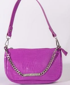 PURPLE LAGOON CROC PURSE -akira shop puple lagoon croc purese purple 2 2 c1