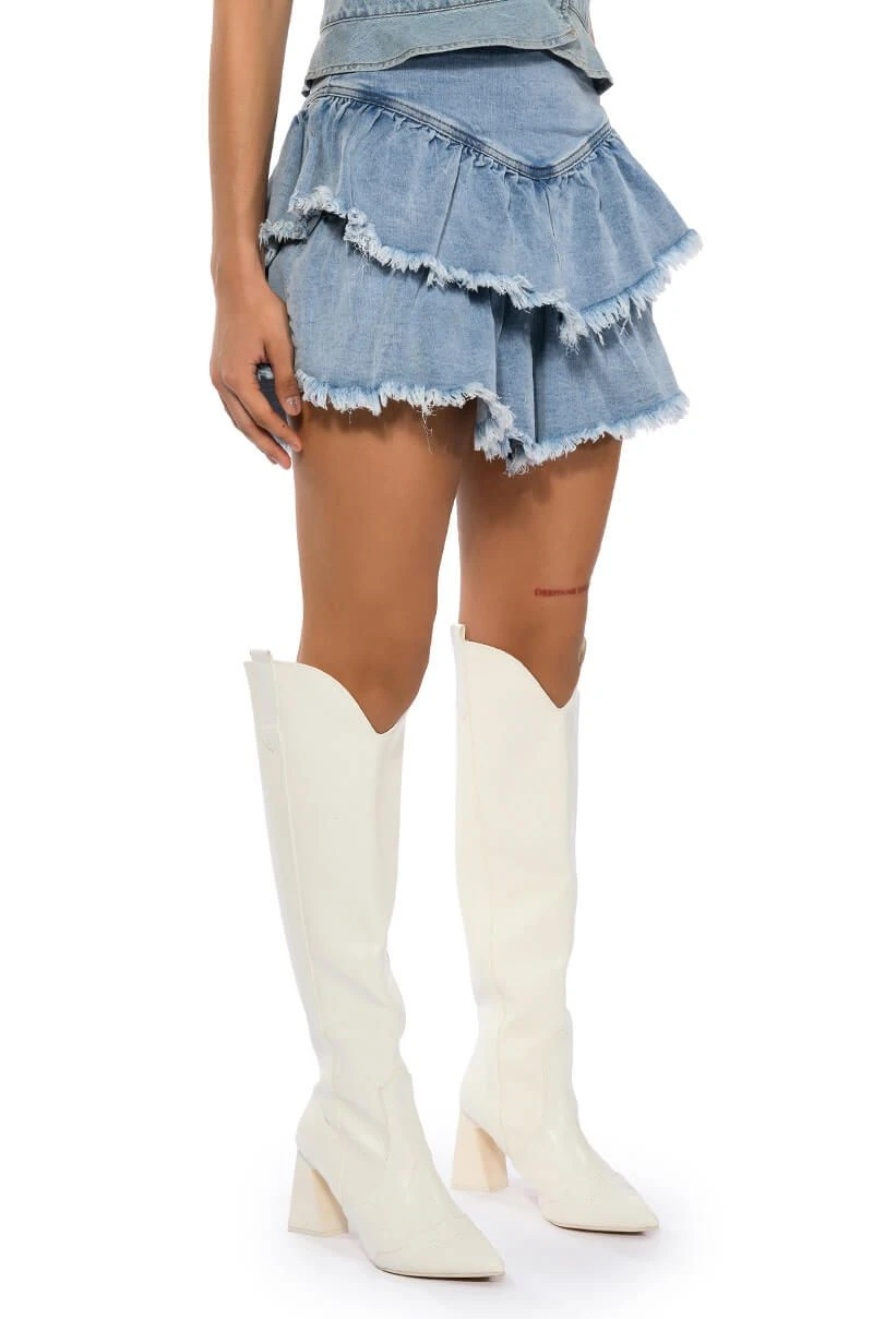 QUE BAILES CON MIGO DENIM LAYERED MINI SKIRT 4 QUE BAILES CON MIGO DENIM LAYERED MINI SKIRT - Image 2