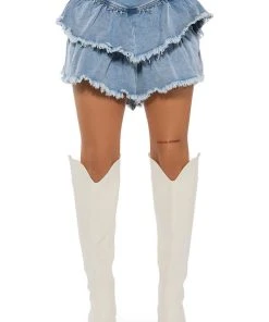 QUE BAILES CON MIGO DENIM LAYERED MINI SKIRT 16 QUE BAILES CON MIGO DENIM LAYERED MINI SKIRT -akira shop que bailes con migo denim layered mini skirt light blue denim 6 6