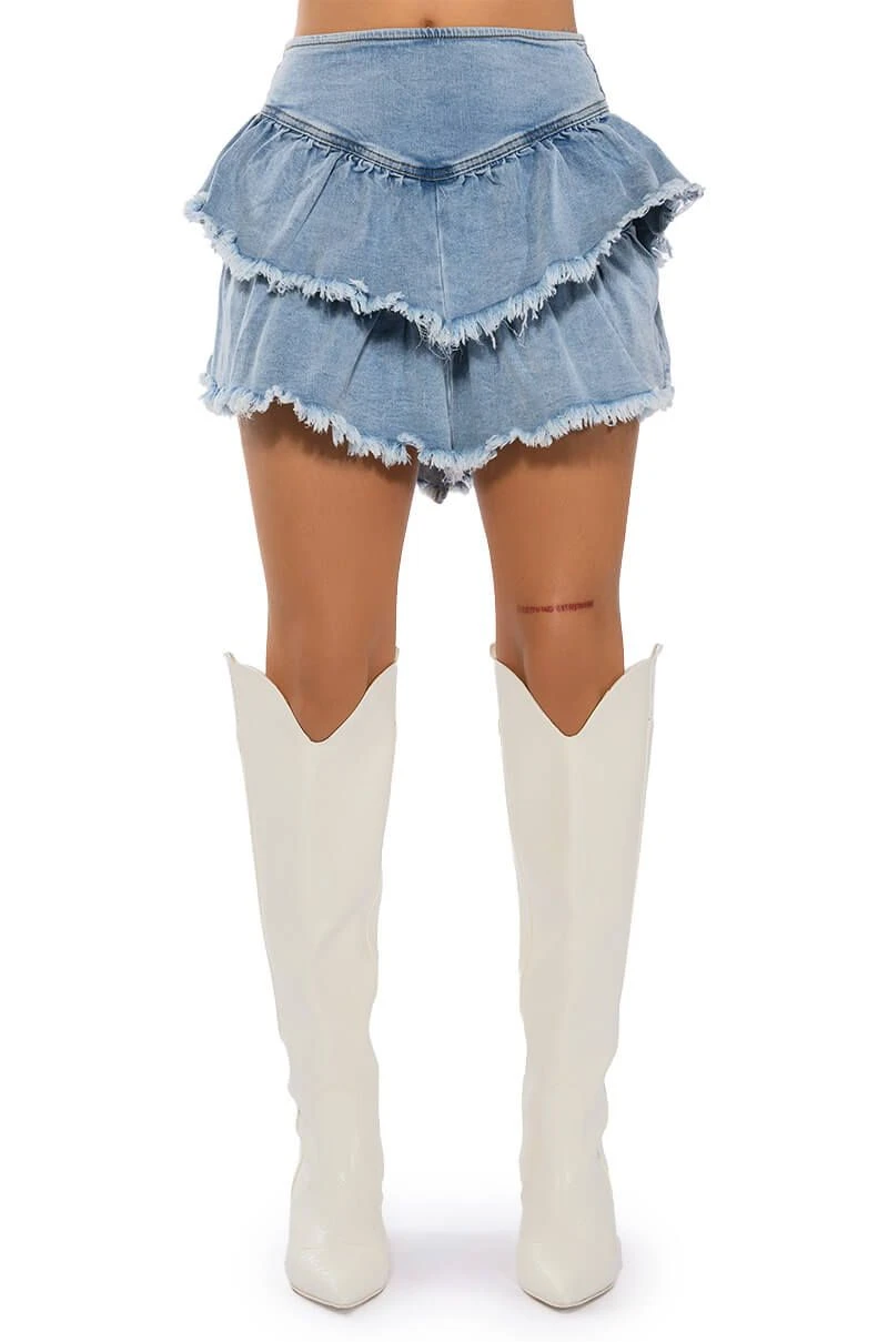 QUE BAILES CON MIGO DENIM LAYERED MINI SKIRT 8 QUE BAILES CON MIGO DENIM LAYERED MINI SKIRT - Image 6
