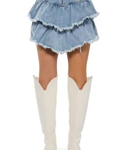QUE BAILES CON MIGO DENIM LAYERED MINI SKIRT 18 QUE BAILES CON MIGO DENIM LAYERED MINI SKIRT -akira shop que bailes con migo denim layered mini skirt light blue denim 8 8