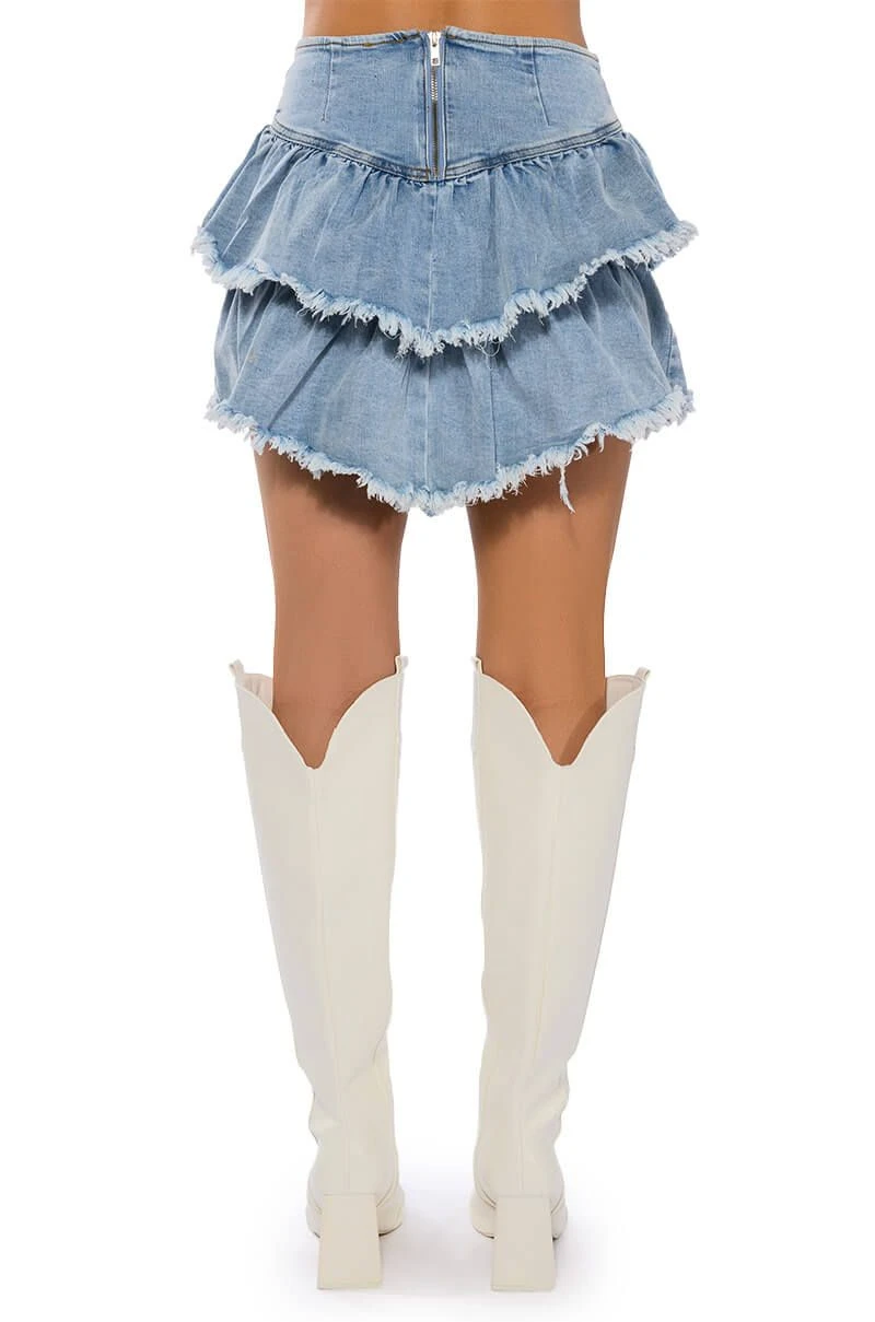 QUE BAILES CON MIGO DENIM LAYERED MINI SKIRT 10 QUE BAILES CON MIGO DENIM LAYERED MINI SKIRT - Image 8
