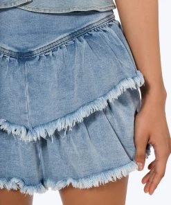QUE BAILES CON MIGO DENIM LAYERED MINI SKIRT 19 QUE BAILES CON MIGO DENIM LAYERED MINI SKIRT -akira shop que bailes con migo denim layered mini skirt light blue denim 9 9