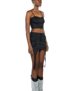 RANGER CAMO CORSET CROP TOP -akira shop ranger camo corset crop top black multi 5 5