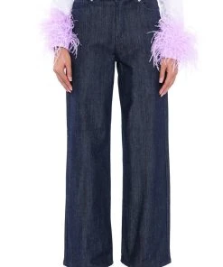 RAW DENIM WIDE LEG JEANS