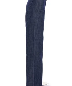 RAW DENIM WIDE LEG JEANS -akira shop raw denim wide leg jeans dark blue denim 5 5 c1