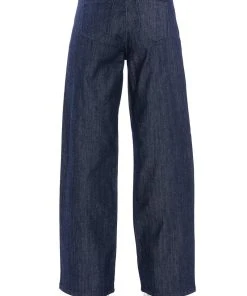 RAW DENIM WIDE LEG JEANS -akira shop raw denim wide leg jeans dark blue denim 6 6 c1