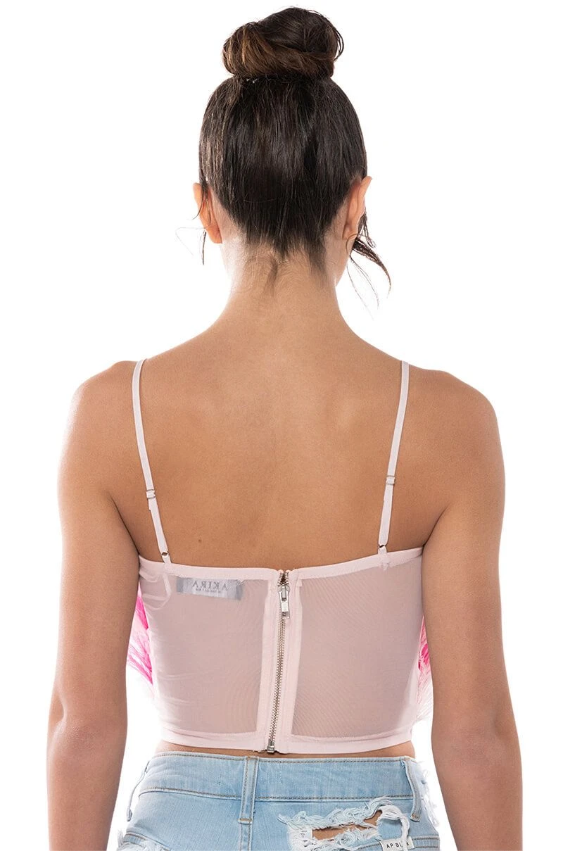 REAL OSTRICH FEATHER TOP IN PINK MULTI 7 REAL OSTRICH FEATHER TOP IN PINK MULTI - Image 5