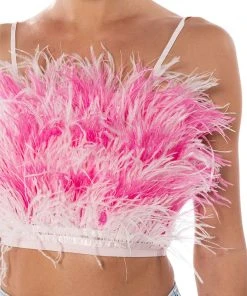 REAL OSTRICH FEATHER TOP IN PINK MULTI 13 REAL OSTRICH FEATHER TOP IN PINK MULTI -akira shop real ostrich feather top in pink multi pink multi 6 6