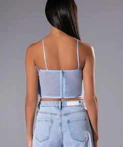 REAL OSTRICH FEATHER TOP IN LIGHT BLUE 11 REAL OSTRICH FEATHER TOP IN LIGHT BLUE -akira shop real ostrich feather top light blue 4 4