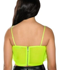 REAL OSTRICH FEATHER TOP IN LIME -akira shop real ostrich feather top lime 6 6