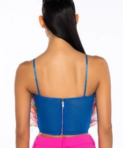 REAL OSTRICH FEATHER TOP IN MULTI -akira shop real ostrich feather top multi 6 6