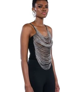 REBEL HEART CHAINED SLEEVELESS TOP -akira shop rebel heart chained sleeveless top silver 3 3 c1