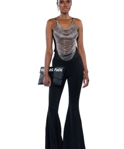 REBEL HEART CHAINED SLEEVELESS TOP -akira shop rebel heart chained sleeveless top silver 4 4 c1