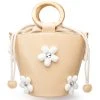 REGAL FLORAL DETAIL BUCKET BAG -akira shop regal floral detail bucket bag tan 3 3 c1