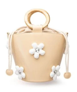 REGAL FLORAL DETAIL BUCKET BAG