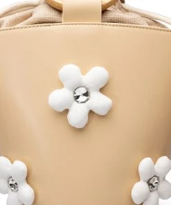 REGAL FLORAL DETAIL BUCKET BAG -akira shop regal floral detail bucket bag tan 6 6