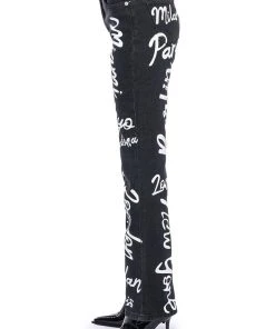 REPRESENT HIGH RISE STRAIGHT LEG JEAN 17 REPRESENT HIGH RISE STRAIGHT LEG JEAN -akira shop represent high rise straight leg jean black multi 7 7