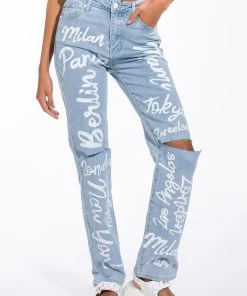 REPRESENT HIGH RISE STRAIGHT LEG JEAN