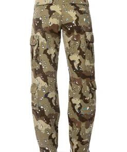 REPRESENT PAINTED WIDE LEG CARGO -akira shop represent painted wide leg cargo brown multi 7 7