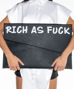 RICH AS FUCK SUPERSIZED CLUTCH -akira shop rich as fuck supersized clutch black 2 2